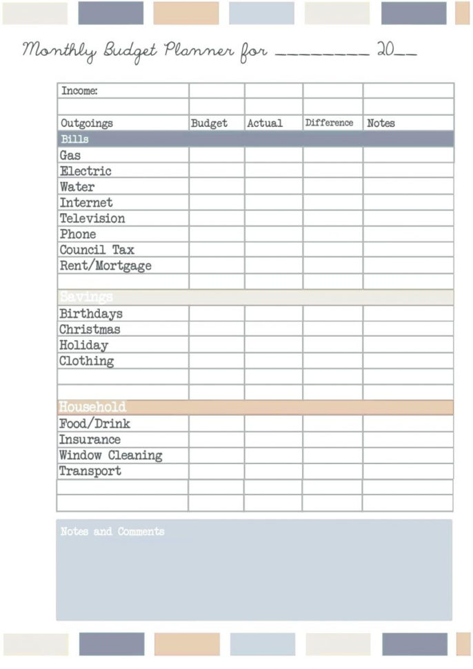 Monthly Bills Spreadsheet Templates Personal Budget Excel Examples Within Personal Budget Spreadsheet Template