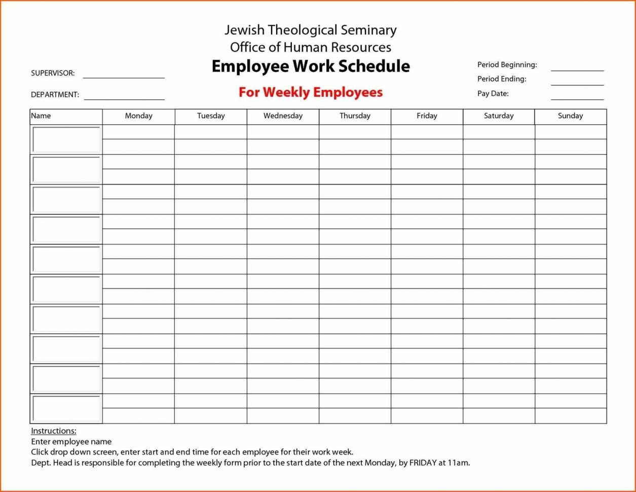 Monthly Employee Schedule Template Excel Free Monthly Work Schedule And Monthly Staff Schedule Template Free