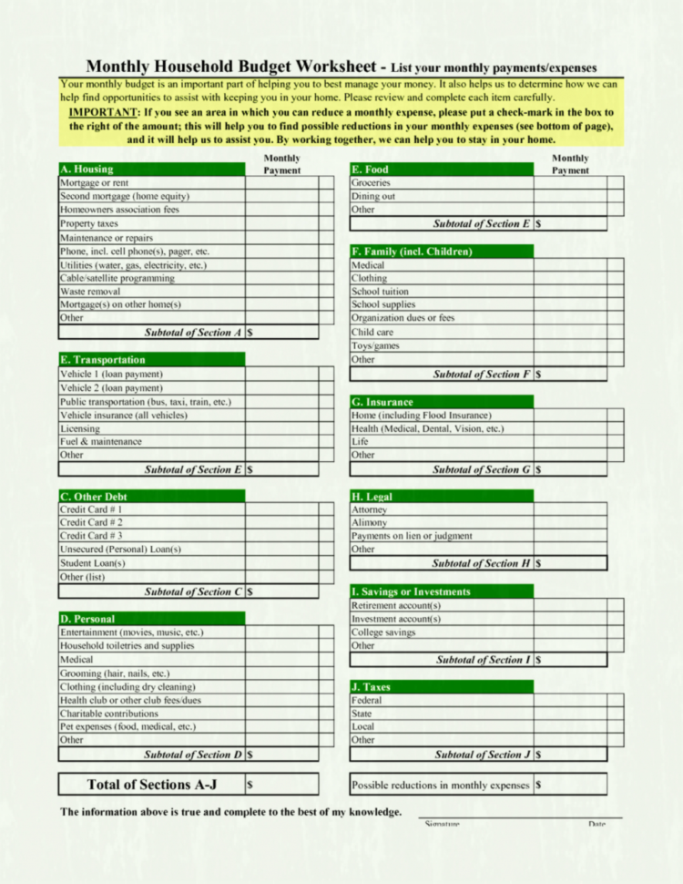 Monthly Household Budget Worksheet Best Photos Of Sample Home In Sample Household Budget Spreadsheet