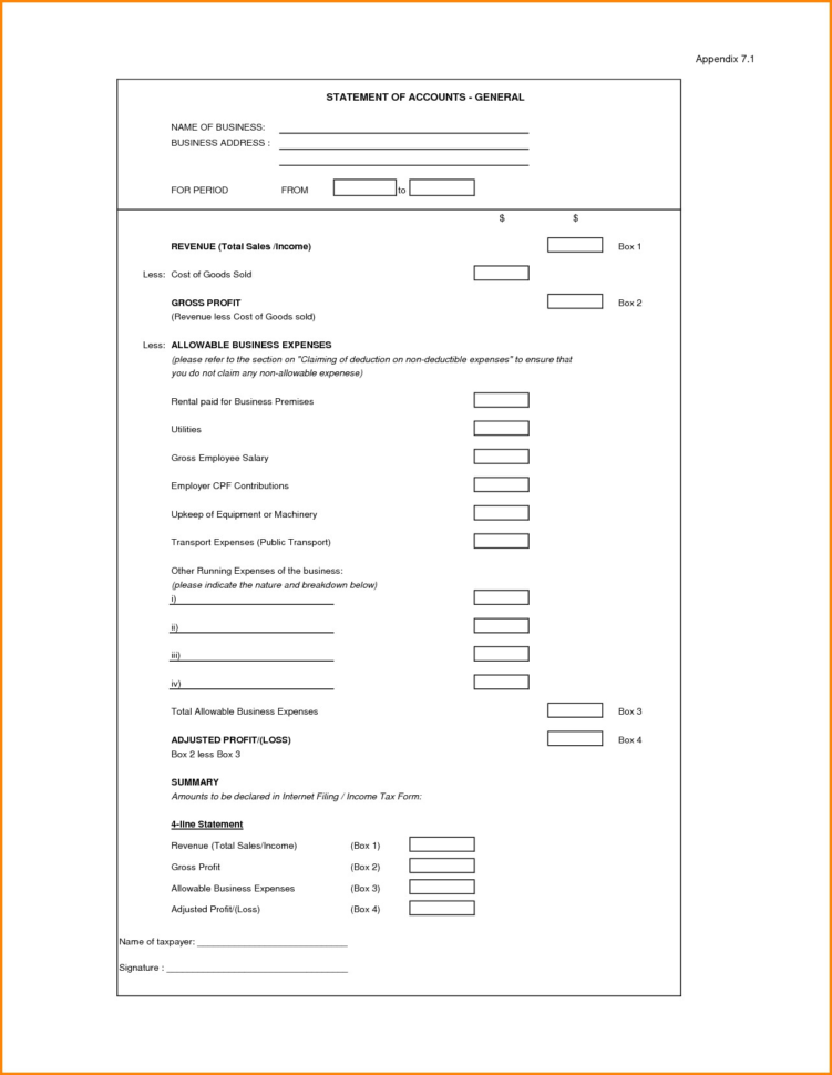 New 8 Profit And Loss Statement For Self Employed 18 Template Throughout Profit And Loss Statement Template For Self Employed
