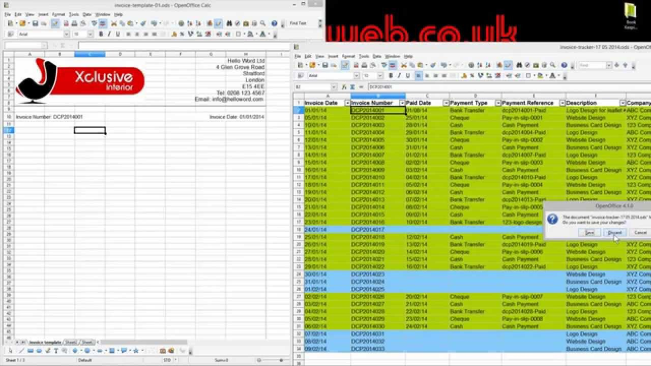 Open Office Spreadsheet Formulas List | Homebiz4U2Profit In Office Bookkeeping Template