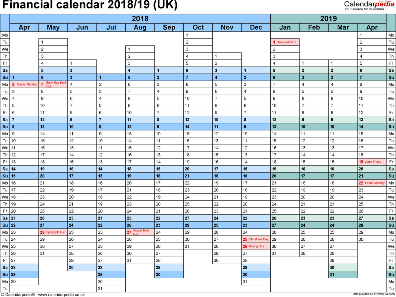 Payroll Calendar 2018 Uk | Payroll Calendars In Payroll Spreadsheet Template Uk