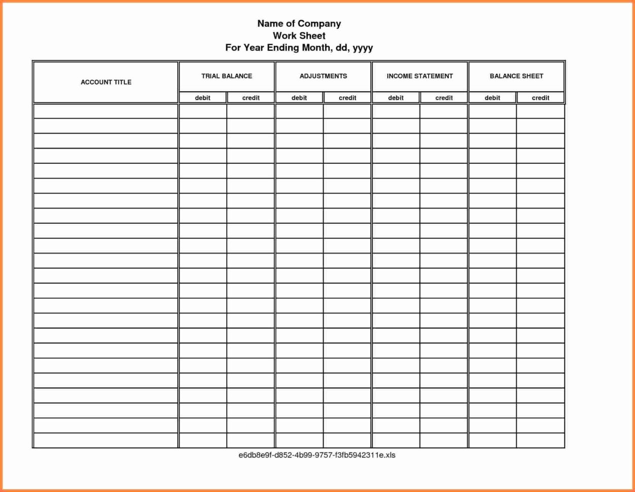 Personal Balance Sheet Template Xls   Kairo.9Terrains.co To Blank Trial Balance Sheet