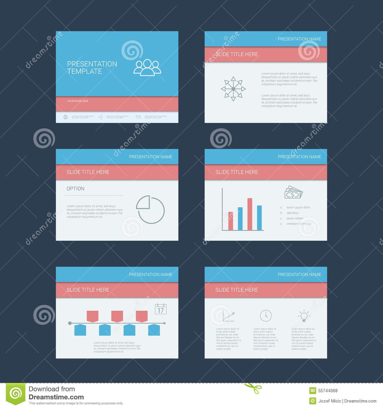 Presentation Slides Template. Infographics Stock Vector Within Project Management Presentation Templates