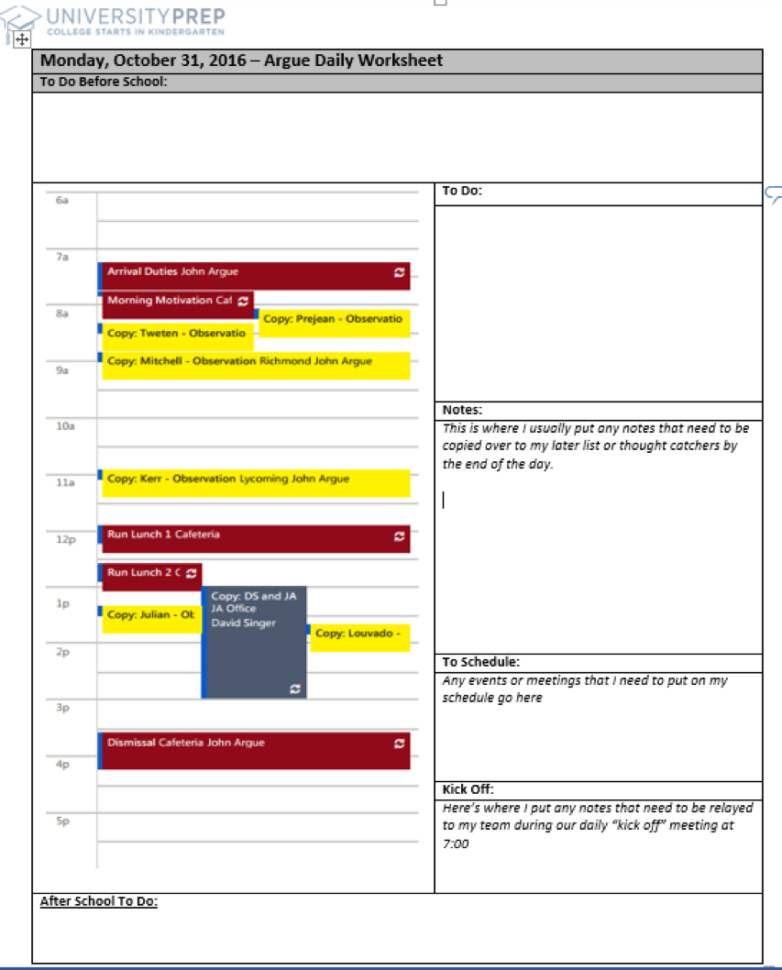 Principal John's Daily Worksheet   The Together Teacher The Together With Worksheet Templates For Teachers