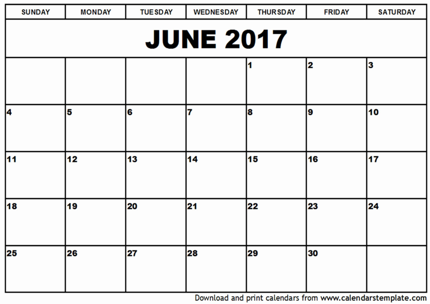 Printable Blank Calendar Template June 2017 Calendar Printable In Blank Worksheet Templates