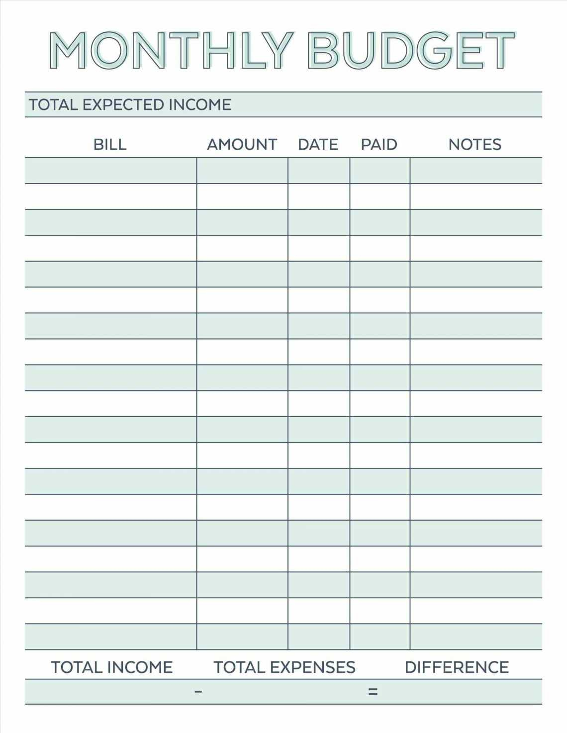 Printable Monthly Budget Planner Template | Worksheet & Spreadsheet 2018 With Monthly Budget Planner Template Free Download