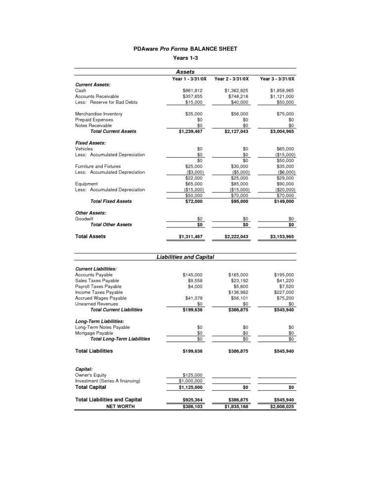 Pro Forma Financial Statements Template   Best Template Collection For Pro Forma Income Statement Generator