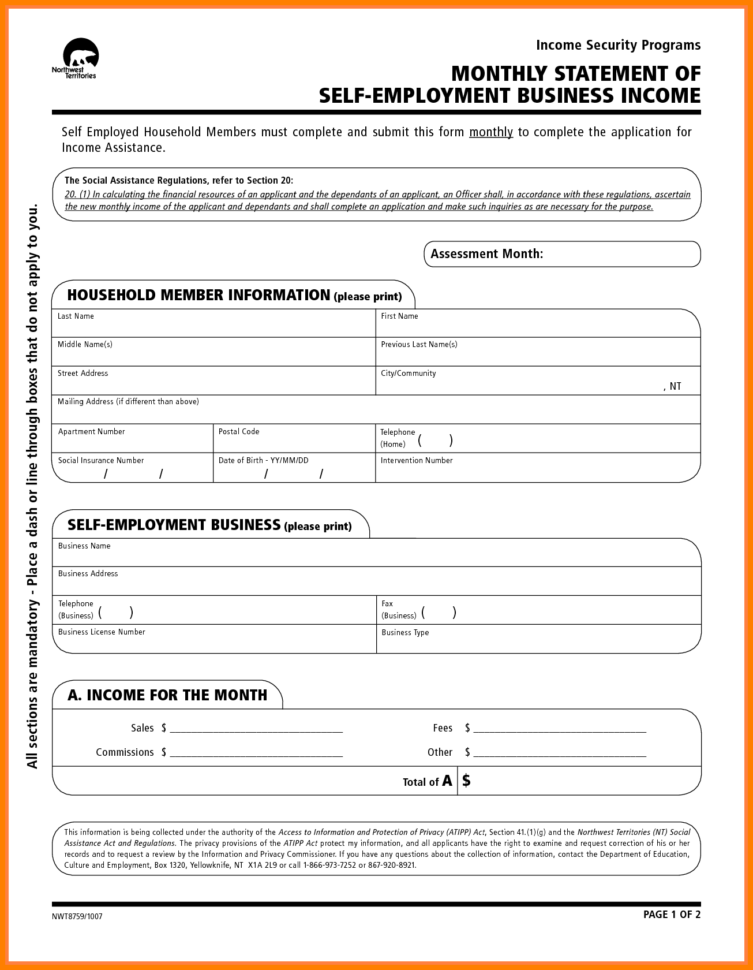Profit And Loss Statement For Self Employed Template   Kairo Within Profit And Loss Statement Template For Self Employed
