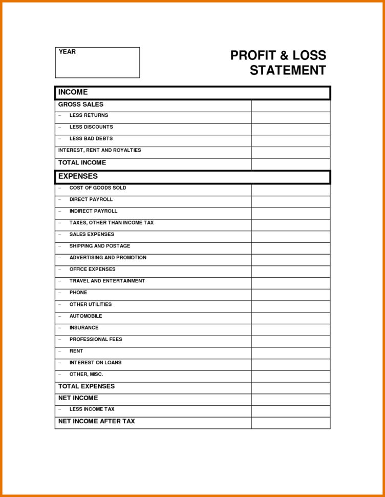 Profit And Loss Statement Template Free Download   Resourcesaver Throughout Income Statement Template Excel Free Download