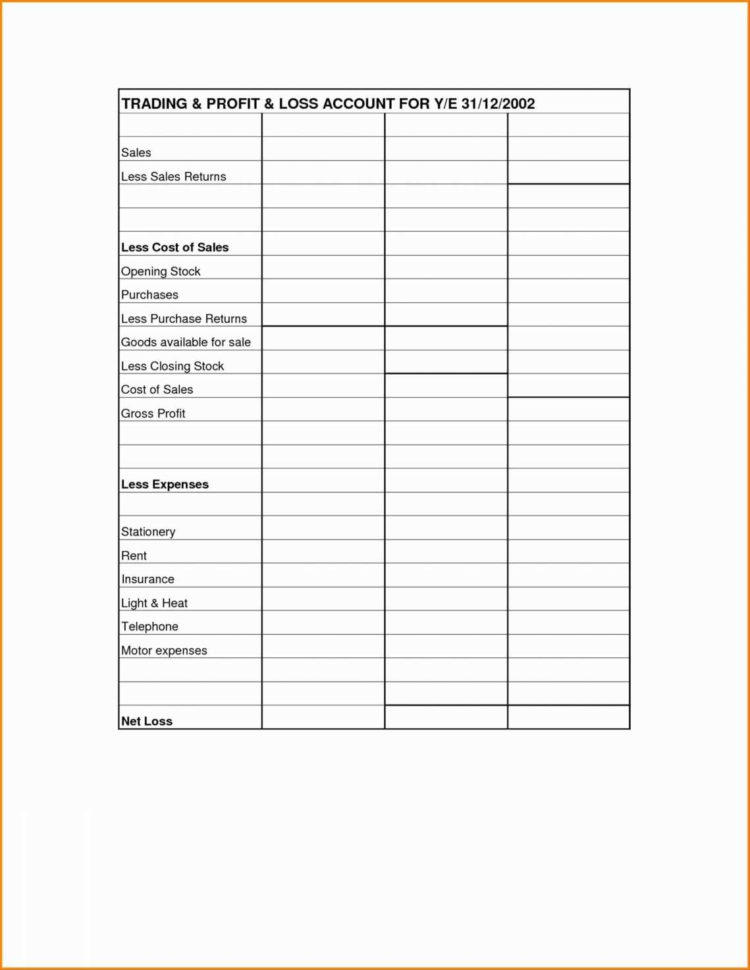Profit Loss Balance Sheet Template Assets And Liabilities Throughout Profit Loss Spreadsheet Templates