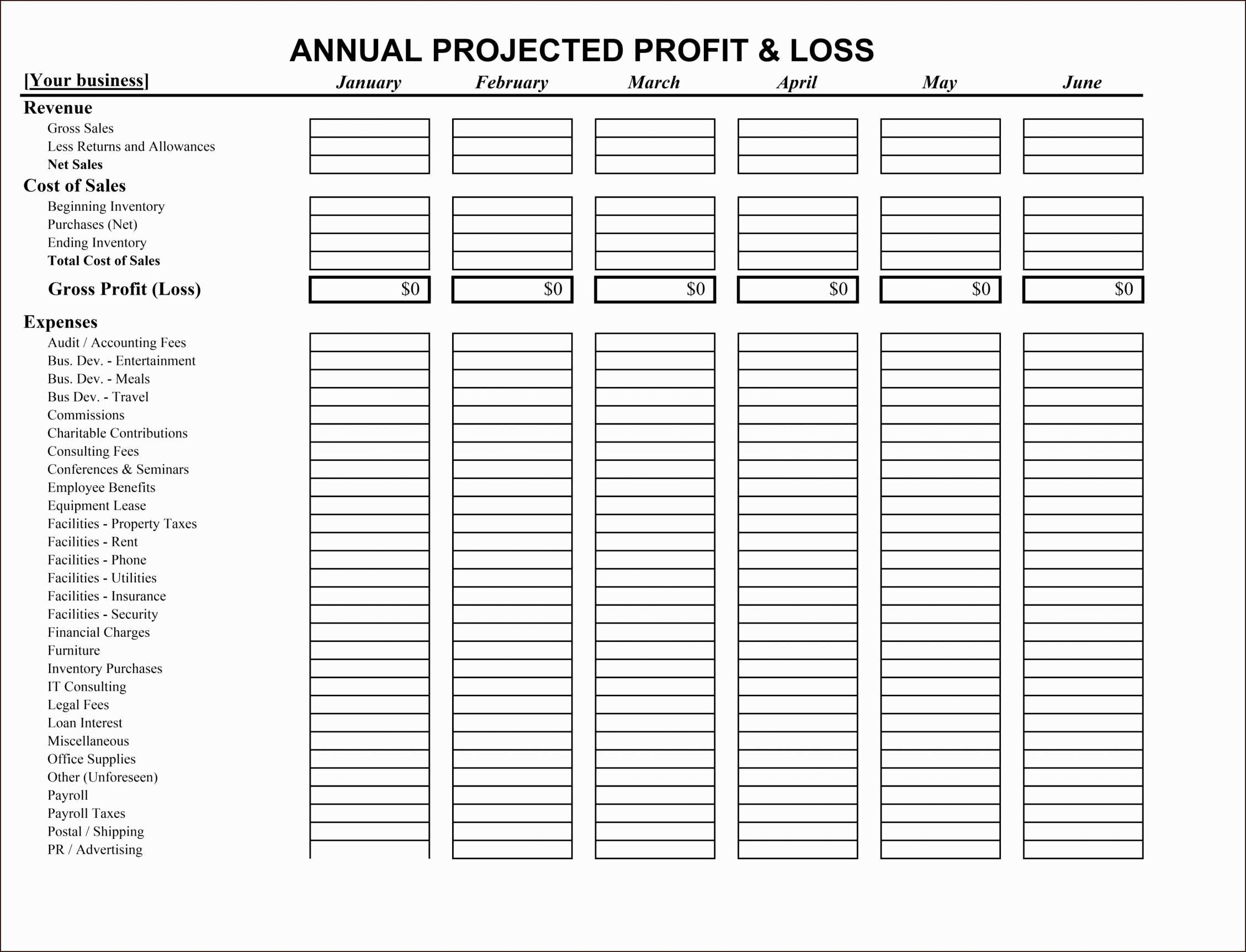 Profit Loss Statement For Self Employed Small Business Profit And Inside Profit And Loss Statement Template For Self Employed
