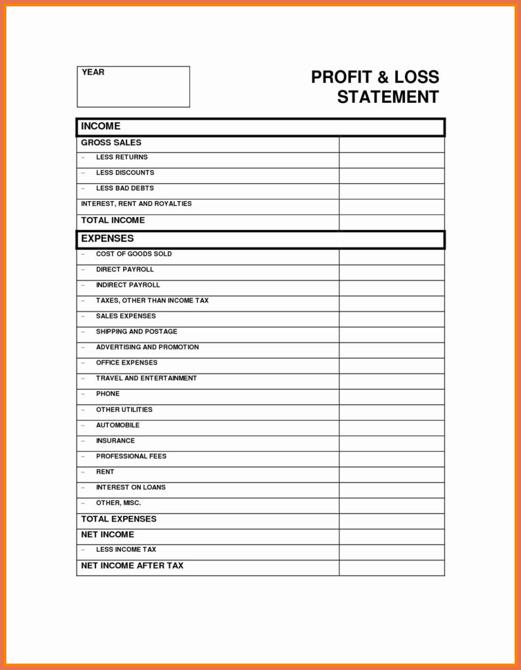Profit Loss Template Google Docs Inspirational Resume Template In Profit And Loss Statement Template