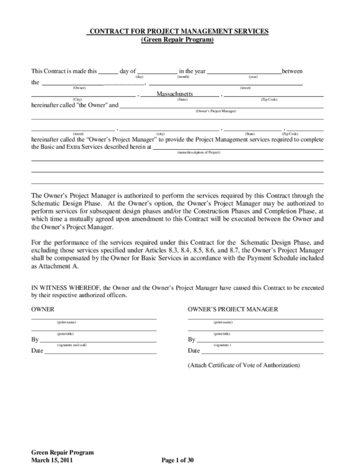 Project Management Agreement Template   2 Free Templates In Pdf With Project Management Contracts Templates