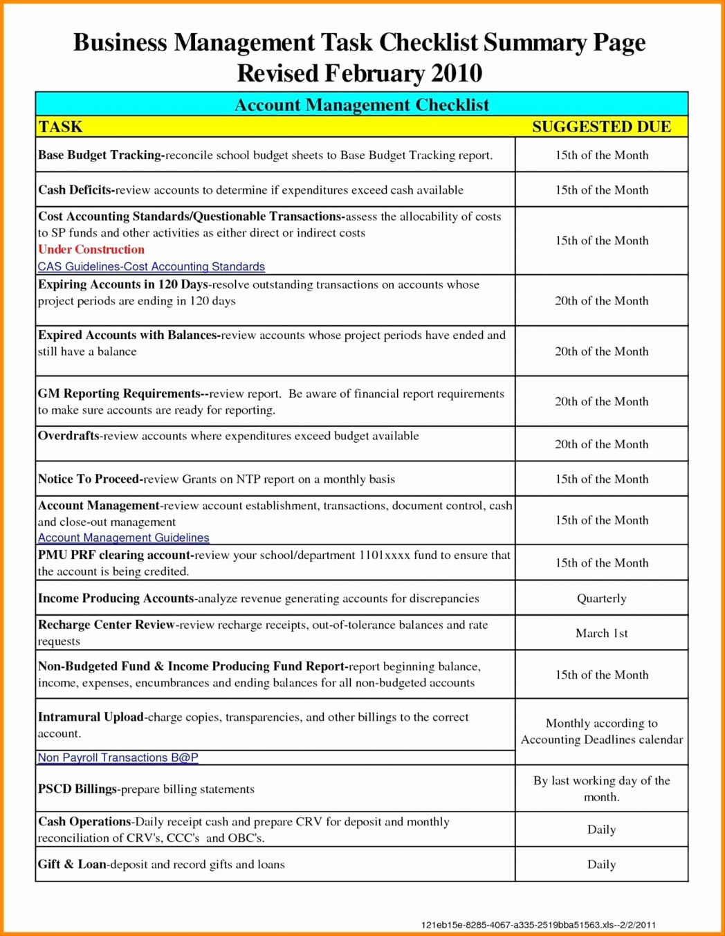Project Management Checklist Excel Timesheet Template With Tasks Inside Project Management Checklists Templates