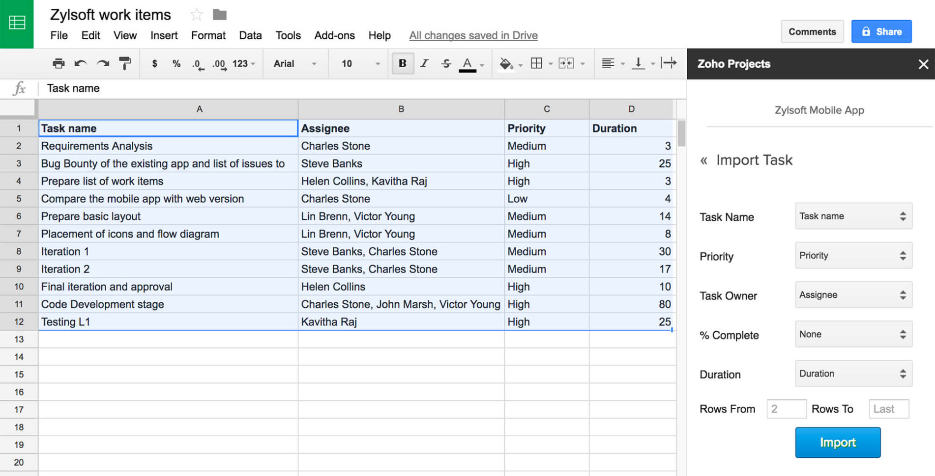 Project Management System For Your G Suite   Zoho Suite For Project Management Google Sheet
