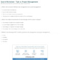 Quiz & Worksheet   Task Vs. Project Management | Study Within Project Management Worksheet