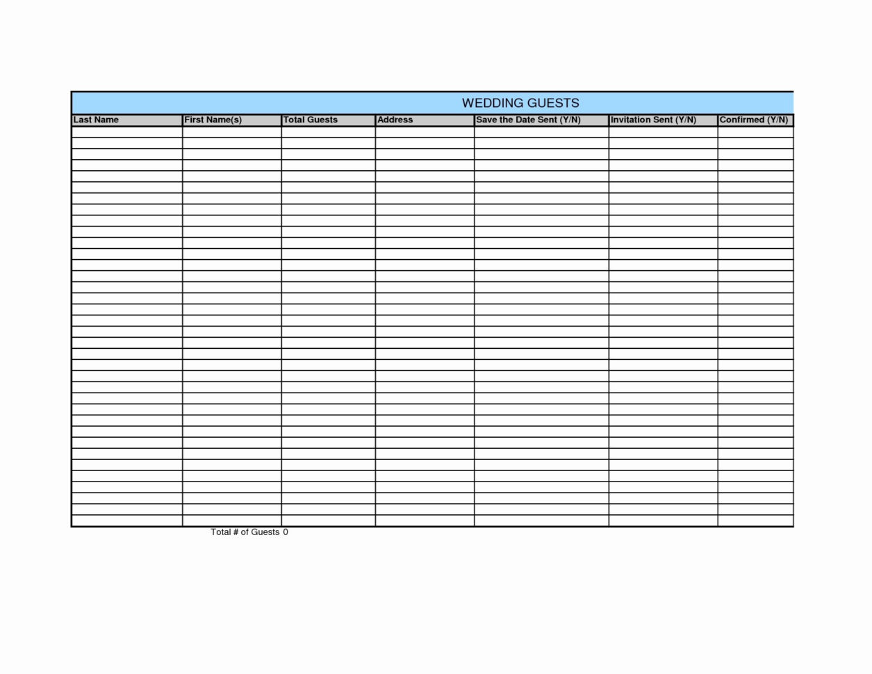 Rehearsal Dinner Guest List Template Event Guest List Template With Wedding Spreadsheet Templates