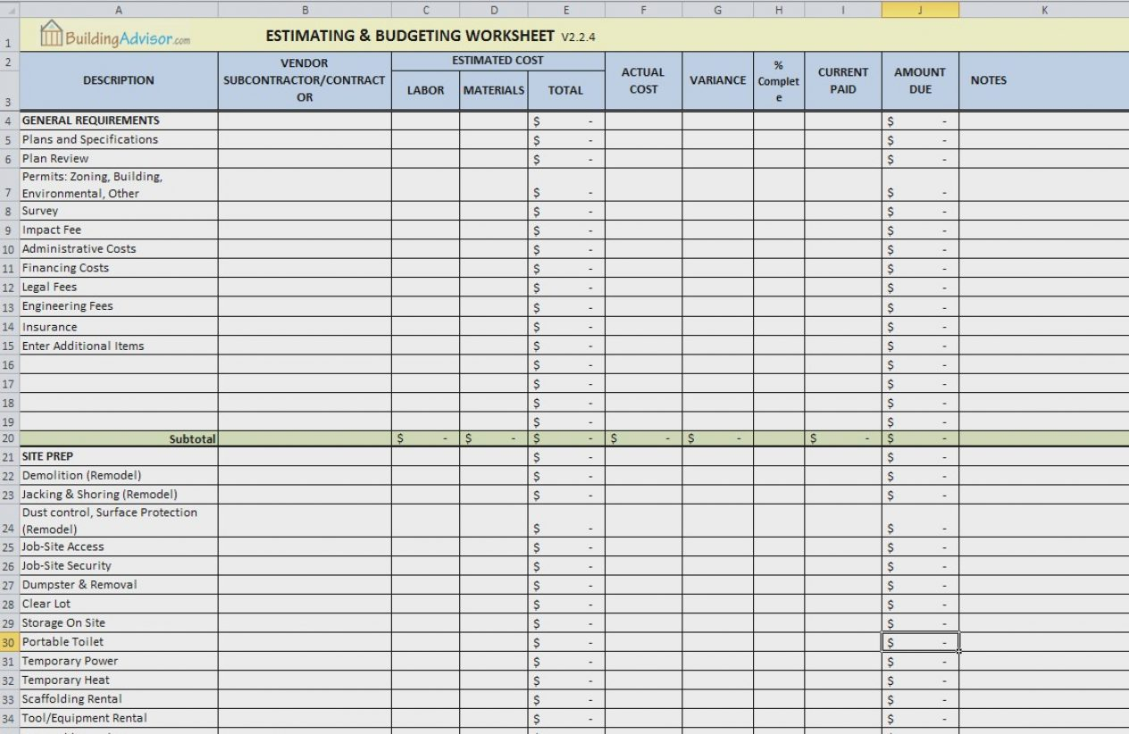 Renovation Project Management Spreadsheet Home Template Construction For Home Renovation Project Management Spreadsheet