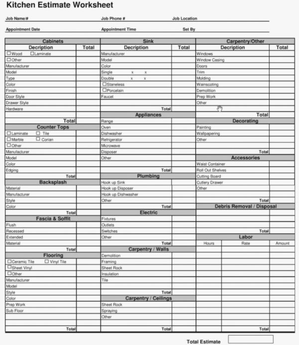 Residential Construction Estimating Spreadsheets In Excel Cos On with ...