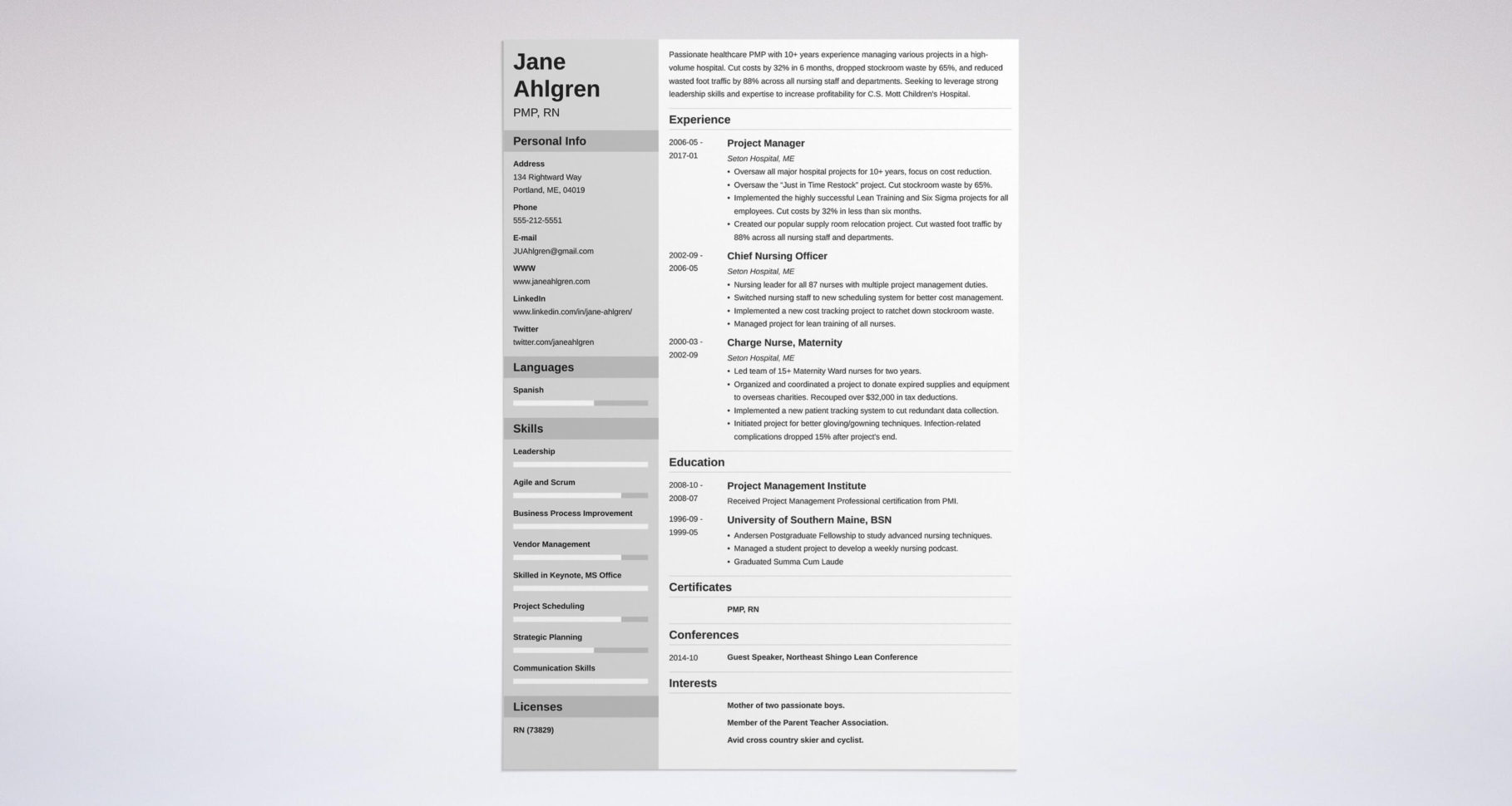 Resume Templates Project Manager Project Management Resume Resume Within Project Management Resume Templates