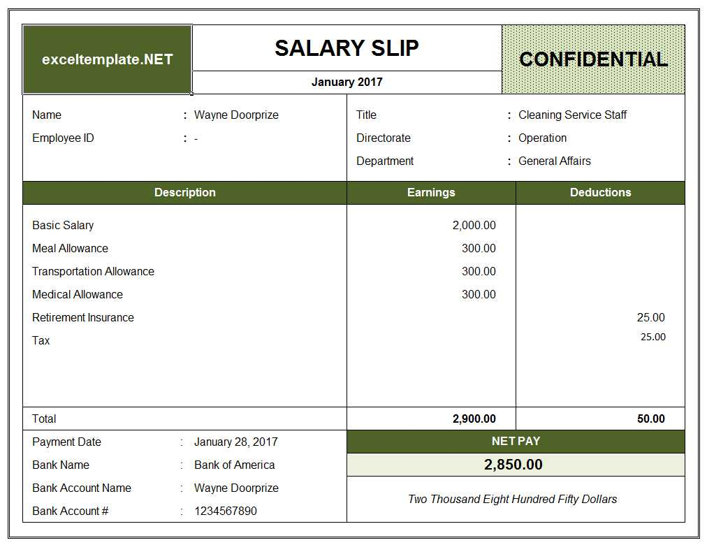 Salary Slip | Excel Templates Throughout Salary Statement Format In Excel