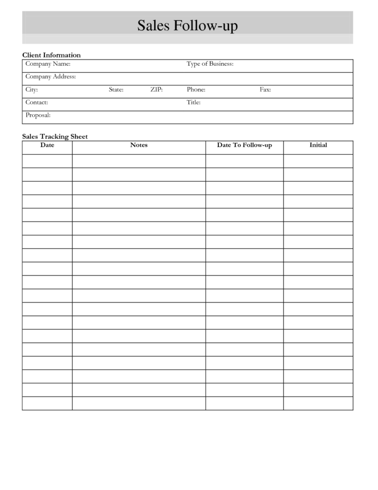 Sales Follow Up Template   Zoro.9Terrains.co Intended For Sales Lead Template Forms