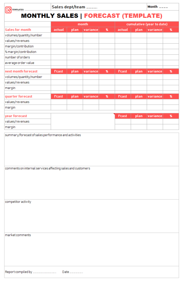Sales Report Templates – 10+ Monthly And Weekly Sales Report To Sales Projection Report Format In Excel