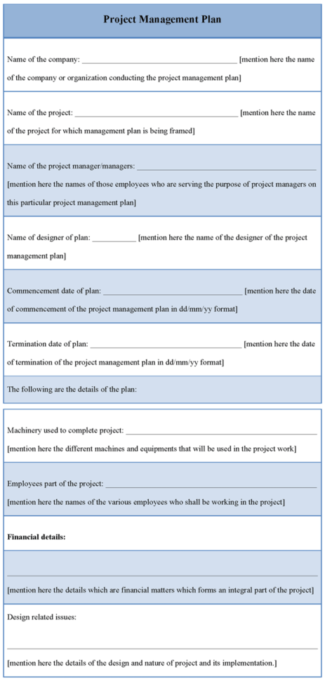 Sample Project Management Plan Template Within Project Management Plan Templates