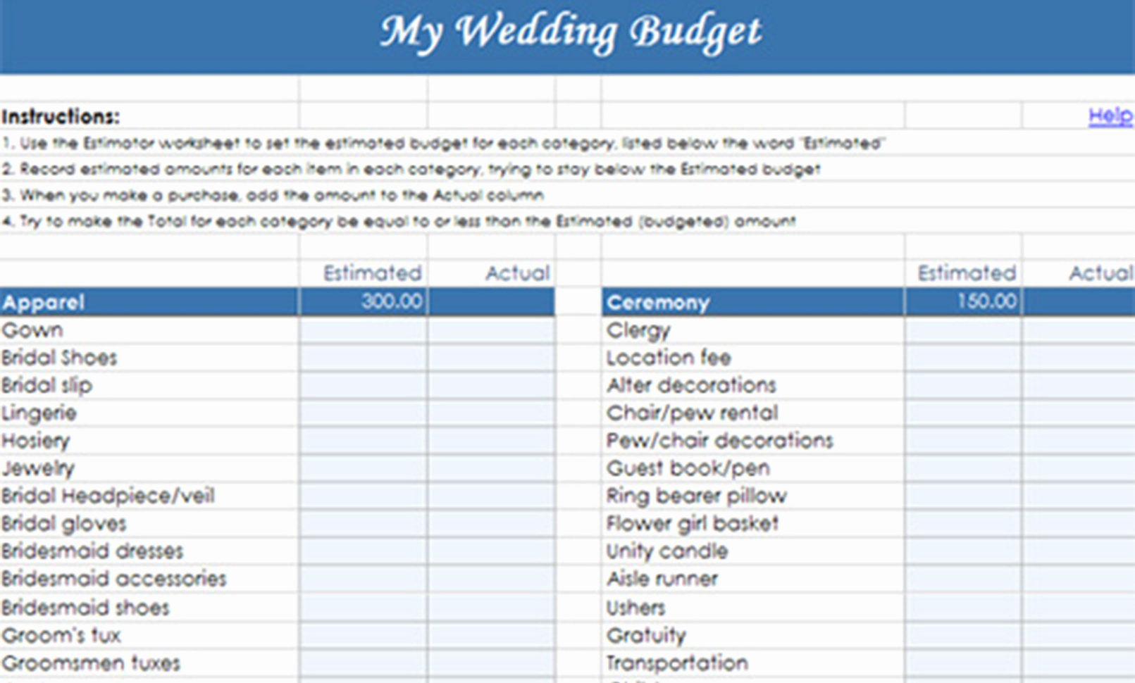 Sample Wedding Budget Spreadsheet Easy Excel Template Savvy To Sample Wedding Budget Spreadsheet