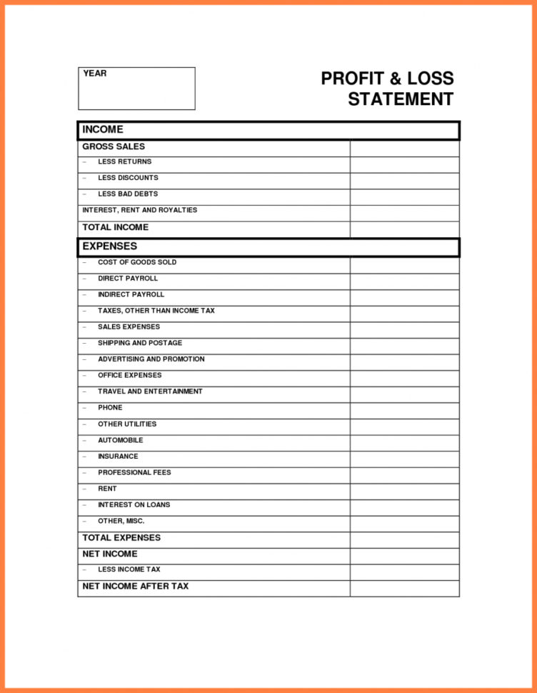 Self Employed Profit And Loss Statement Template Svptrainingfo Inside Simple Profit And Loss Statement Template For Self Employed