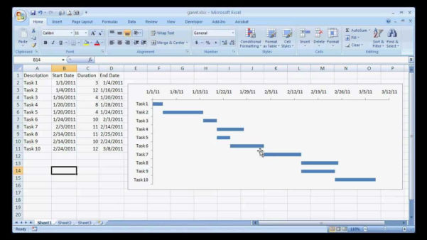 Microsoft Office Gantt Chart Template Free 1 Example of Spreadshee ...