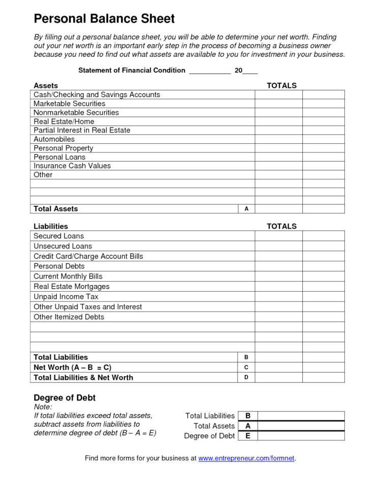 Simple Personal Balance Sheet Example Filename | Books Historical Inside Personal Balance Sheet Template