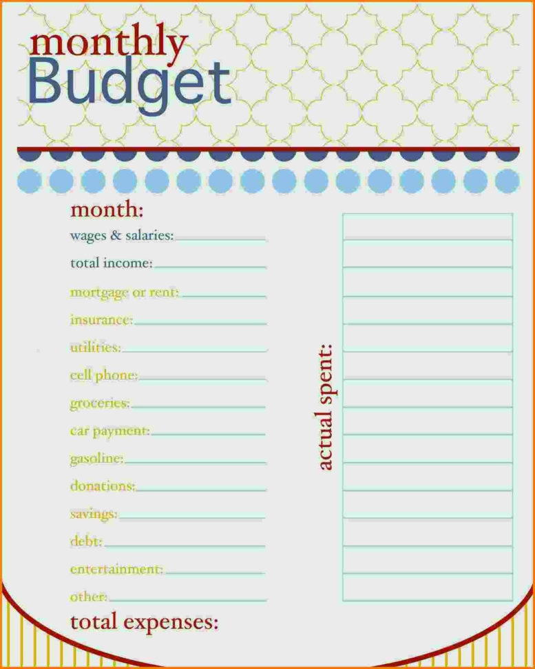 Simple Personal Budget Template Excel Simple Monthly Bud Template To Monthly Financial Budget Template