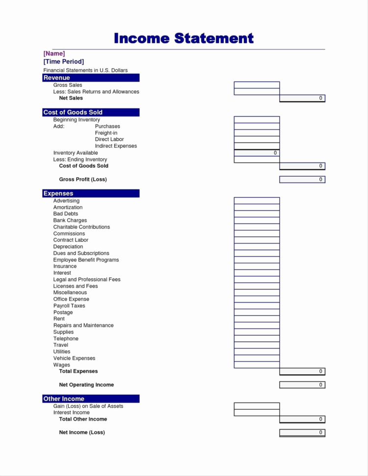 Small Business Income Statement Template 2018 Small Business Profit With Sample Income Statement For Small Business