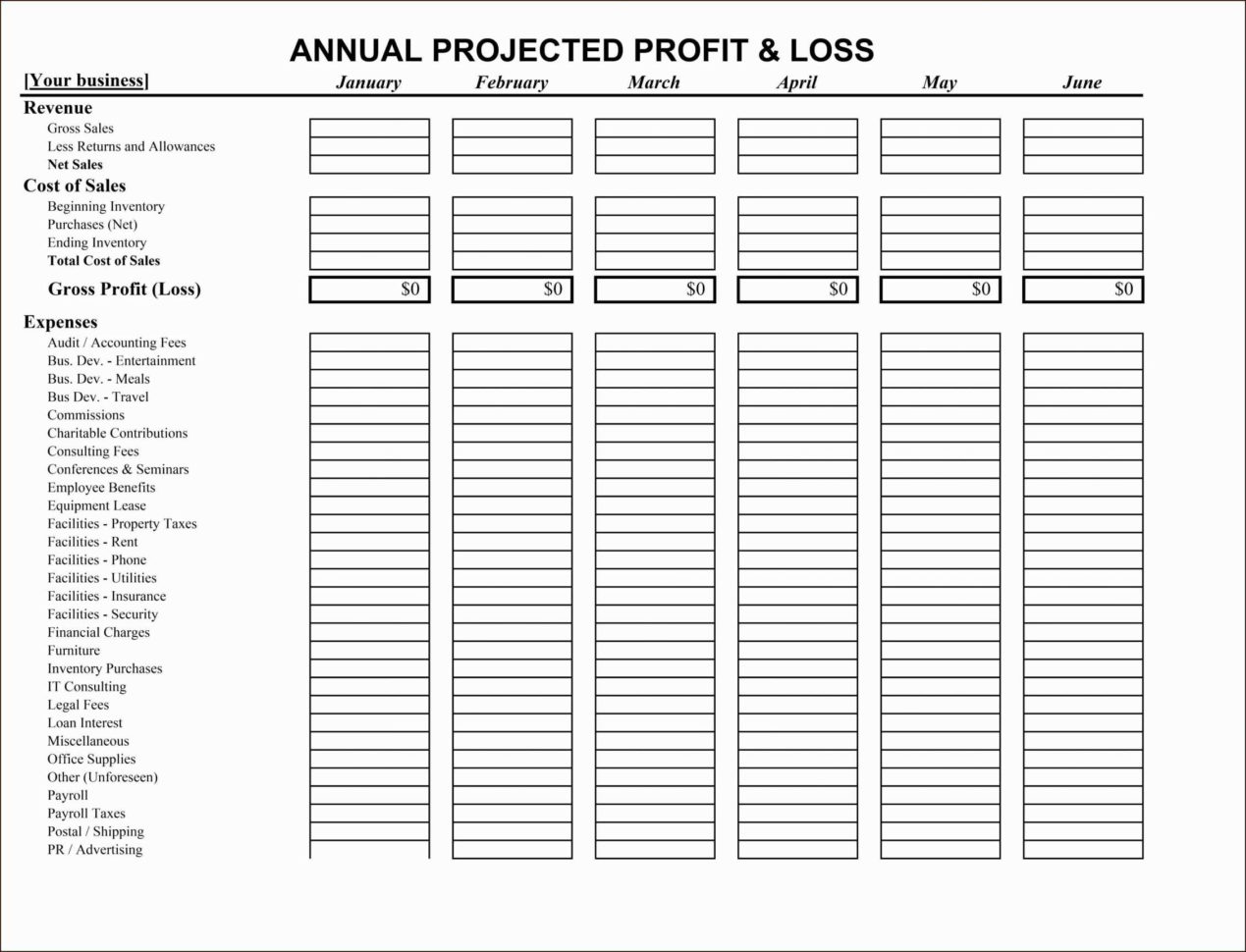 Small Business Income Statement Template Profit And Loss For Self To Simple Profit And Loss Statement Template For Self Employed