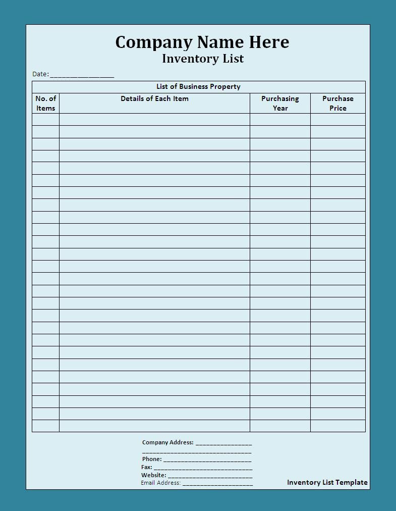 Small Business Inventory Spreadsheet Of Free Inventory List Template with Inventory Spreadsheet Template Free
