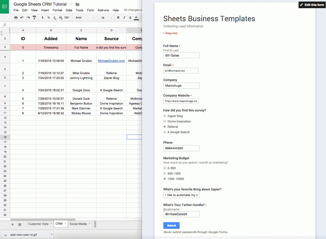 Spreadsheet Crm: How To Create A Customizable Crm With Google Sheets throughout Customer Relationship Management Excel Template