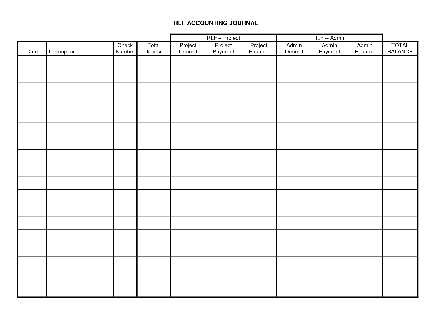 Spreadsheet Template Accounting Ledger Journal Entries Template With