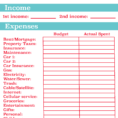Spreadsheet With Monthly Expense Sheet Template