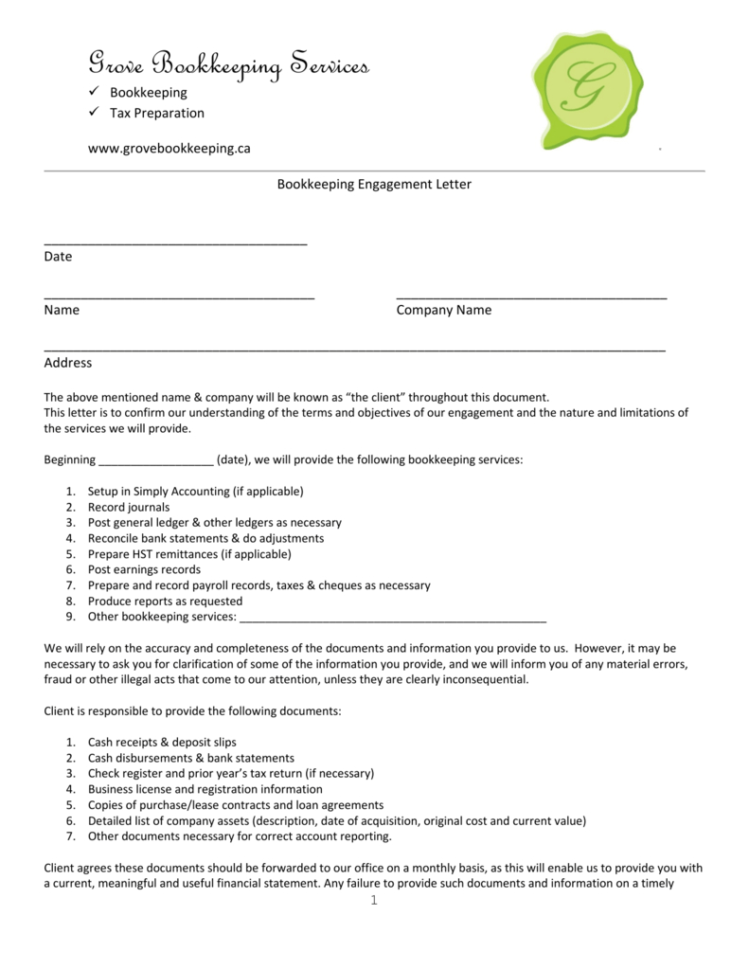 Tax Return Letter To Client Kairo.9Terrains.co Inside Bookkeeping Engagement Letter Example Tax Return Letter To Client Kairo.9Terrains.co Inside Bookkeeping Engagement Letter Example
