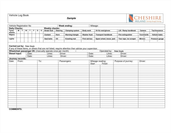 Taxi Driver Log Sheet Template And Truck Driver Log Sheet Template ...