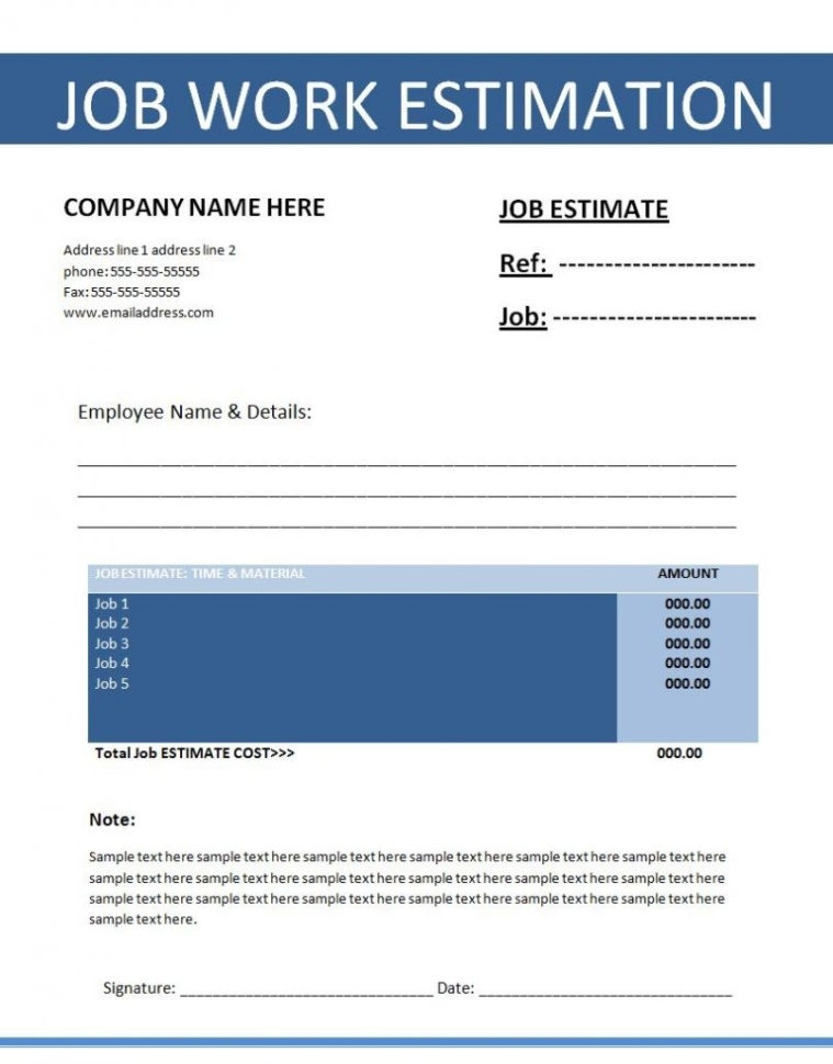 Template Construction Quote Template Electrical Estimate Excel Job Intended For Construction Job Estimate Template Free