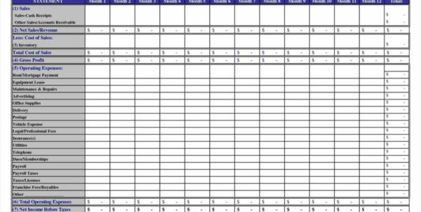 Profit And Loss Statement Template For Self Employed Excel Example of ...