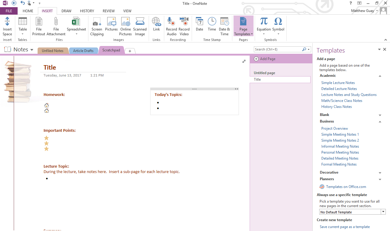 Use Onenote Templates To Streamline Meeting, Class, Project, And To Project Management Templates For Onenote