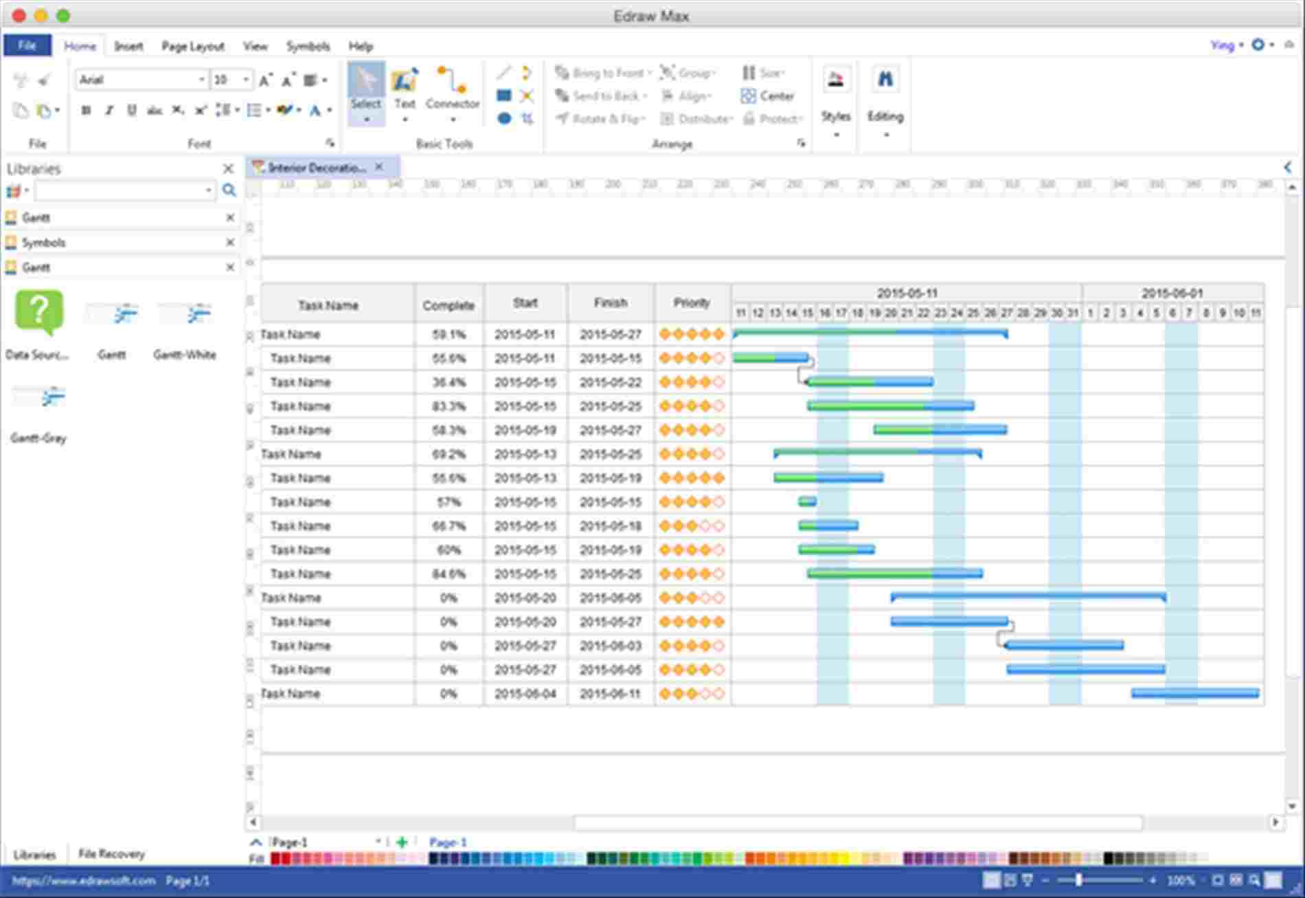 Visio Gantt Chart Template