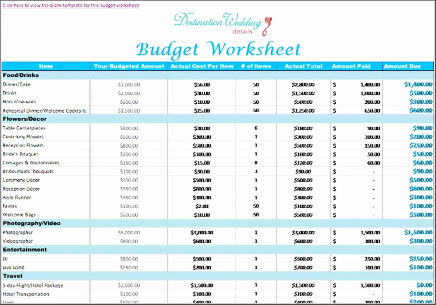 Wedding Planning Excel Template Beautiful Destination Wedding Within Wedding Planning Spreadsheet Template