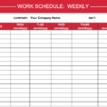 Weekly Work Schedule Template I Crew For Employee Work Schedule Spreadsheet