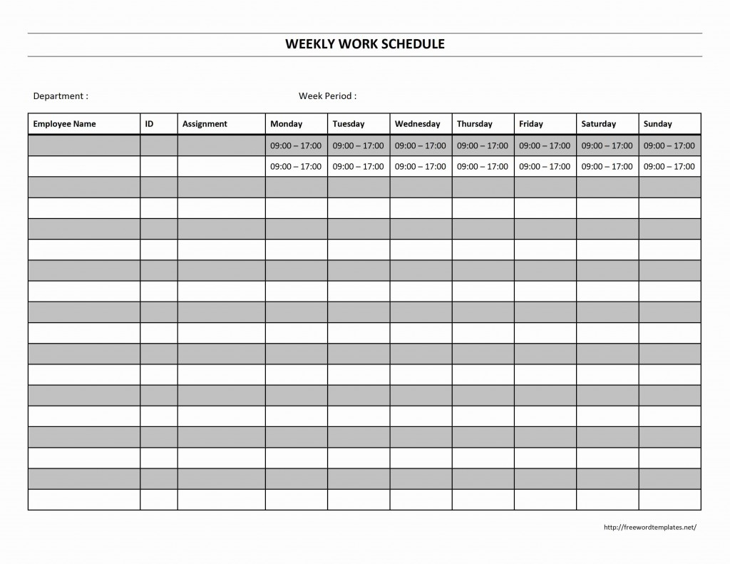 Weekly Work Schedule X Make A Photo Gallery Blank Monthly Employee for Monthly Work Schedule Template