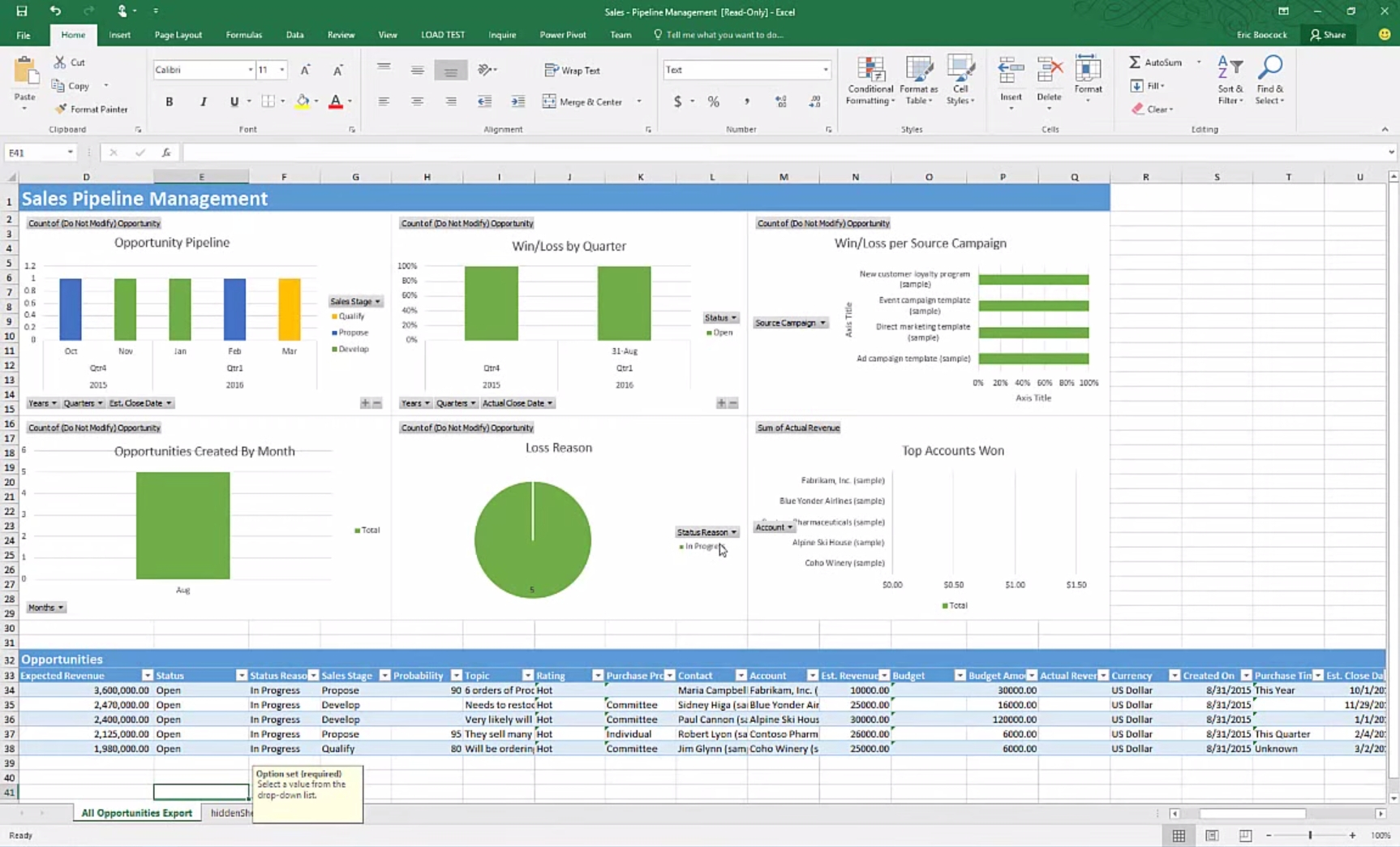 Microsoft Excel Crm Template